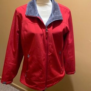 Free Country faux fur lined red full zipper fall jacket coat sz L